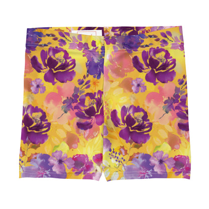 Floral Fantasy Multicolored Mid-Rise Shorts