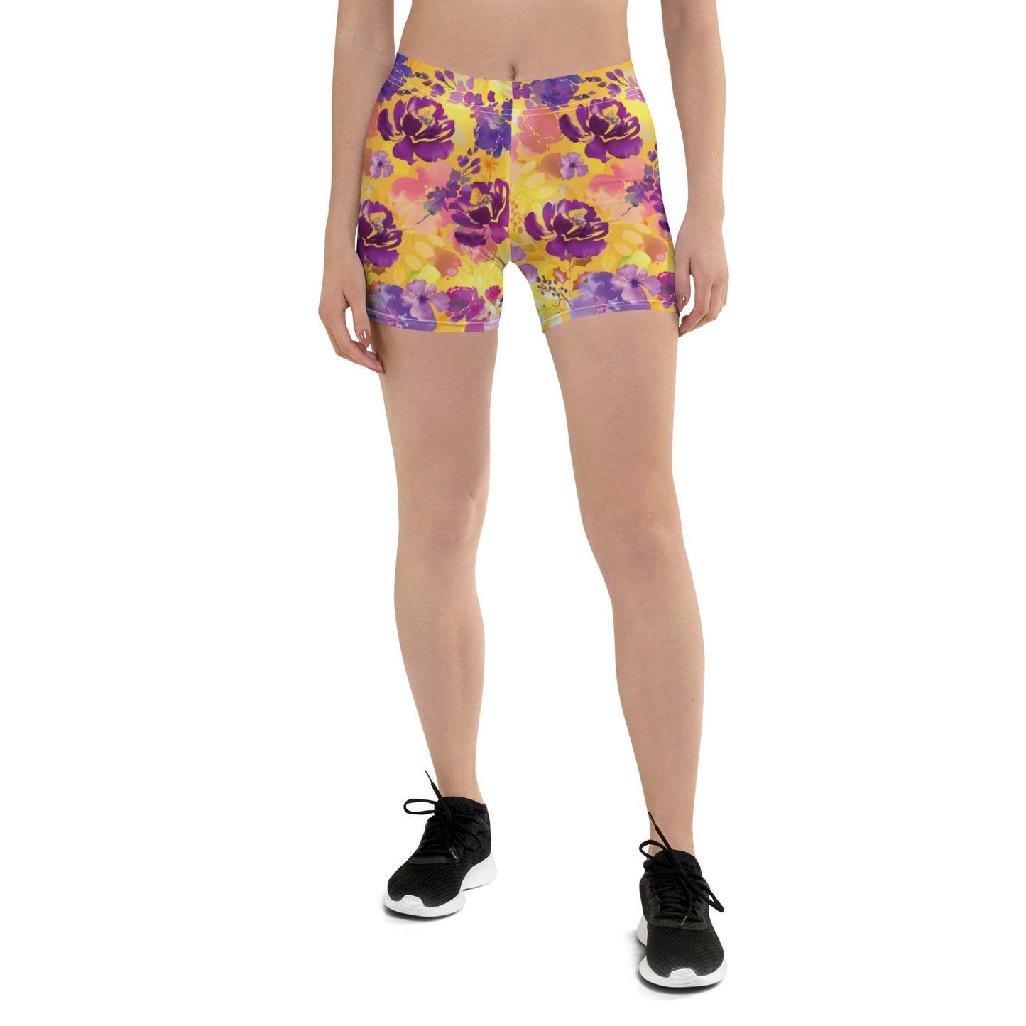 Floral Fantasy Multicolored Mid-Rise Shorts