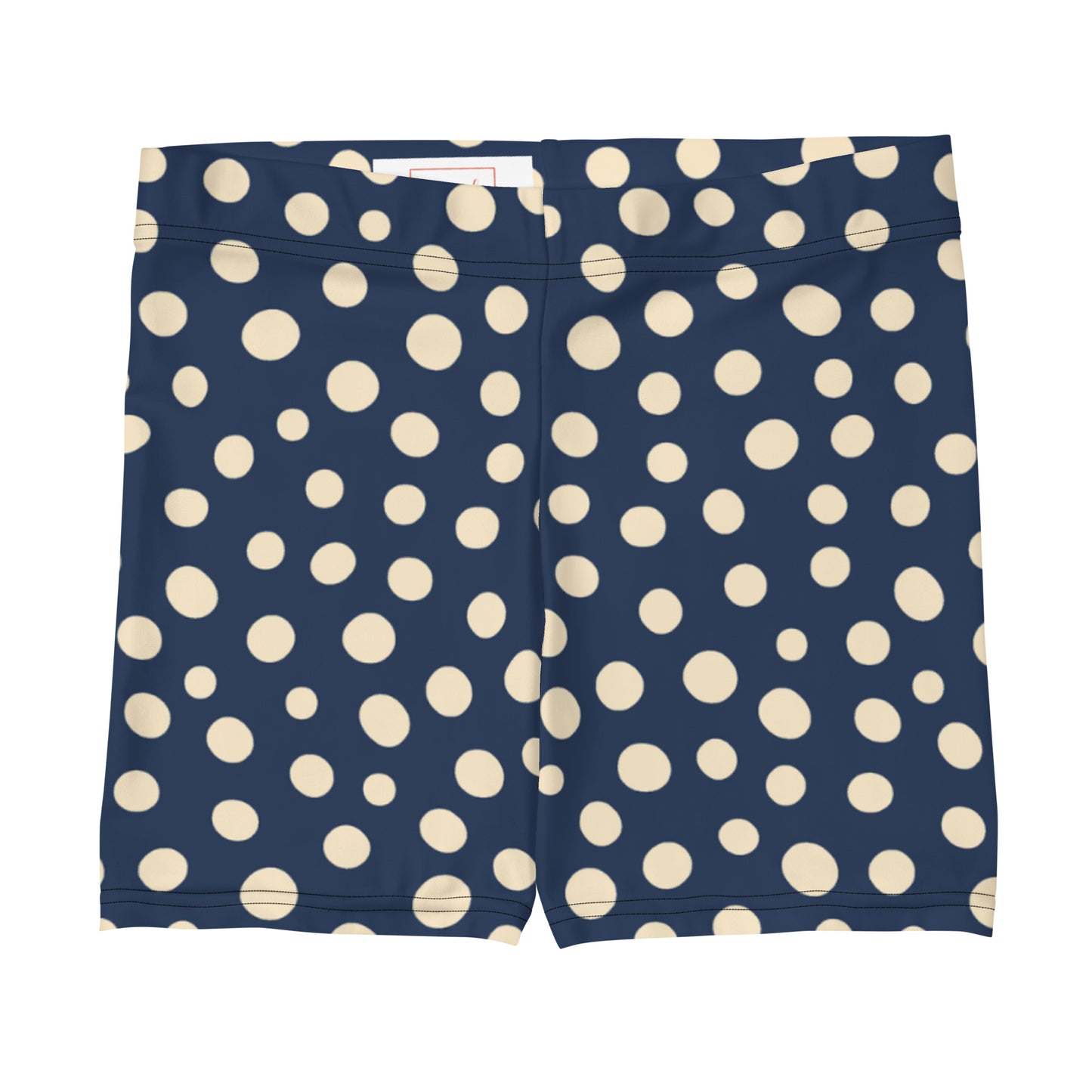 Blue Polka Dot Printed Mid-Rise Shorts