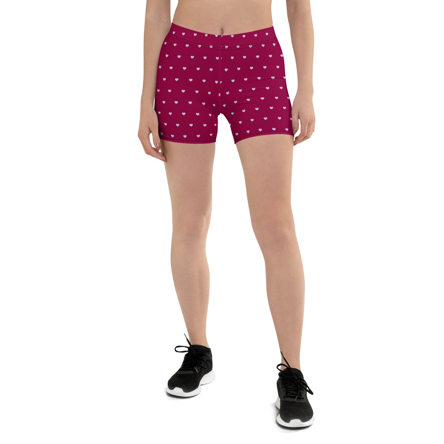 Burgundy Bliss Heartbeat Mid-Rise Shorts