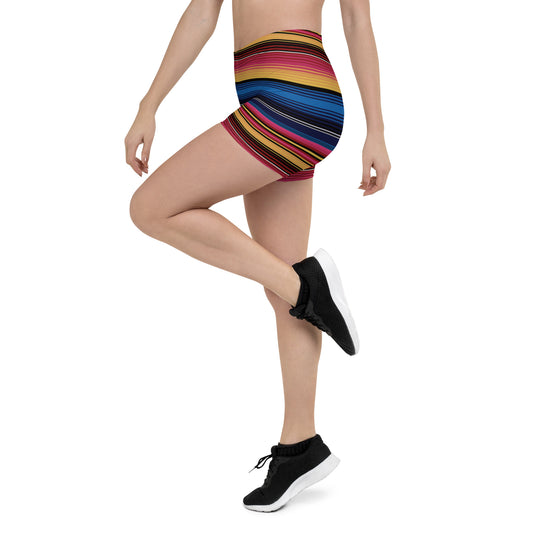 Rainbow Revelry Printed Mid-Rise Shorts