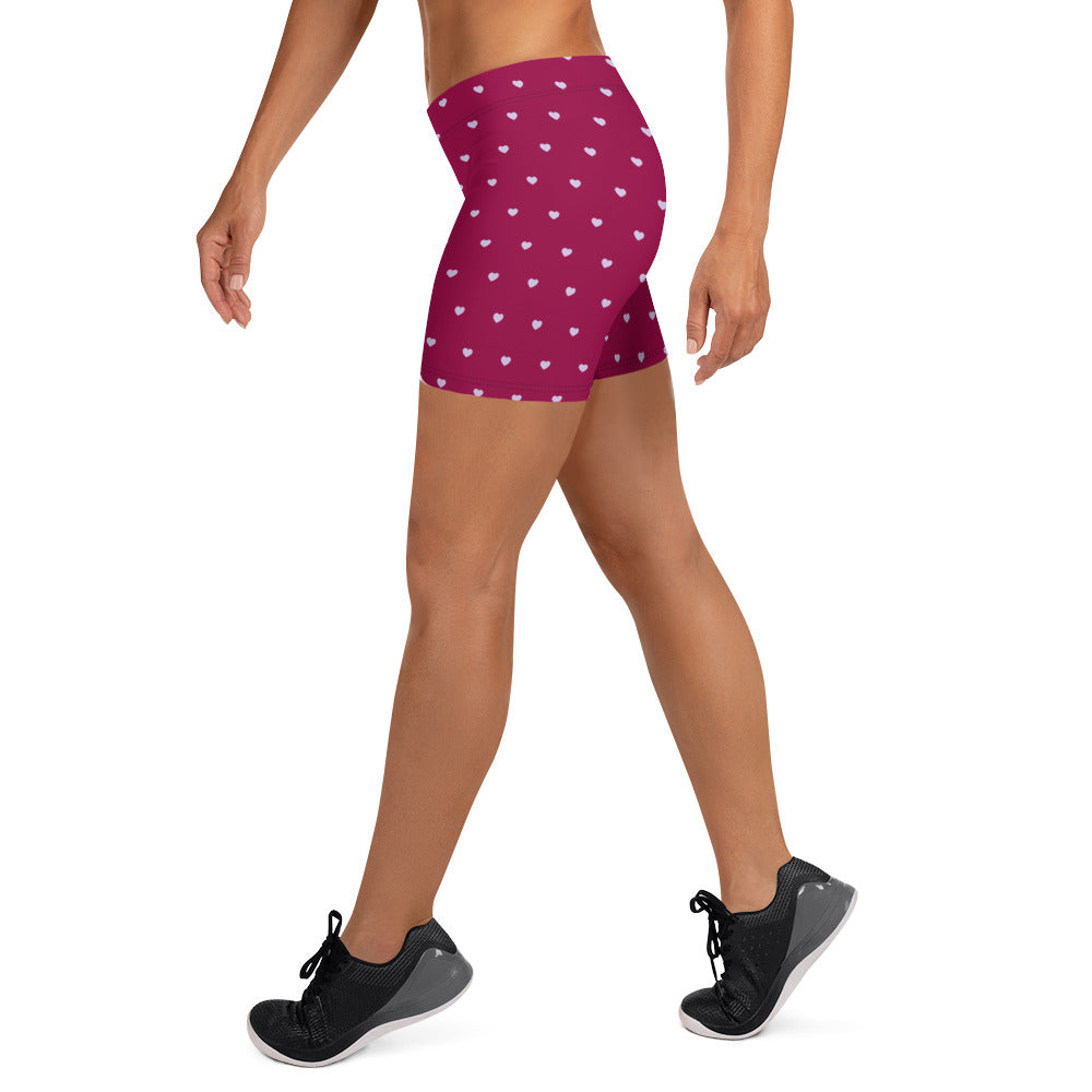 Burgundy Bliss Heartbeat Mid-Rise Shorts