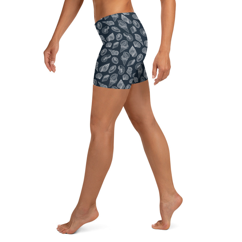 Midnight Seashell Mid-Rise Shorts