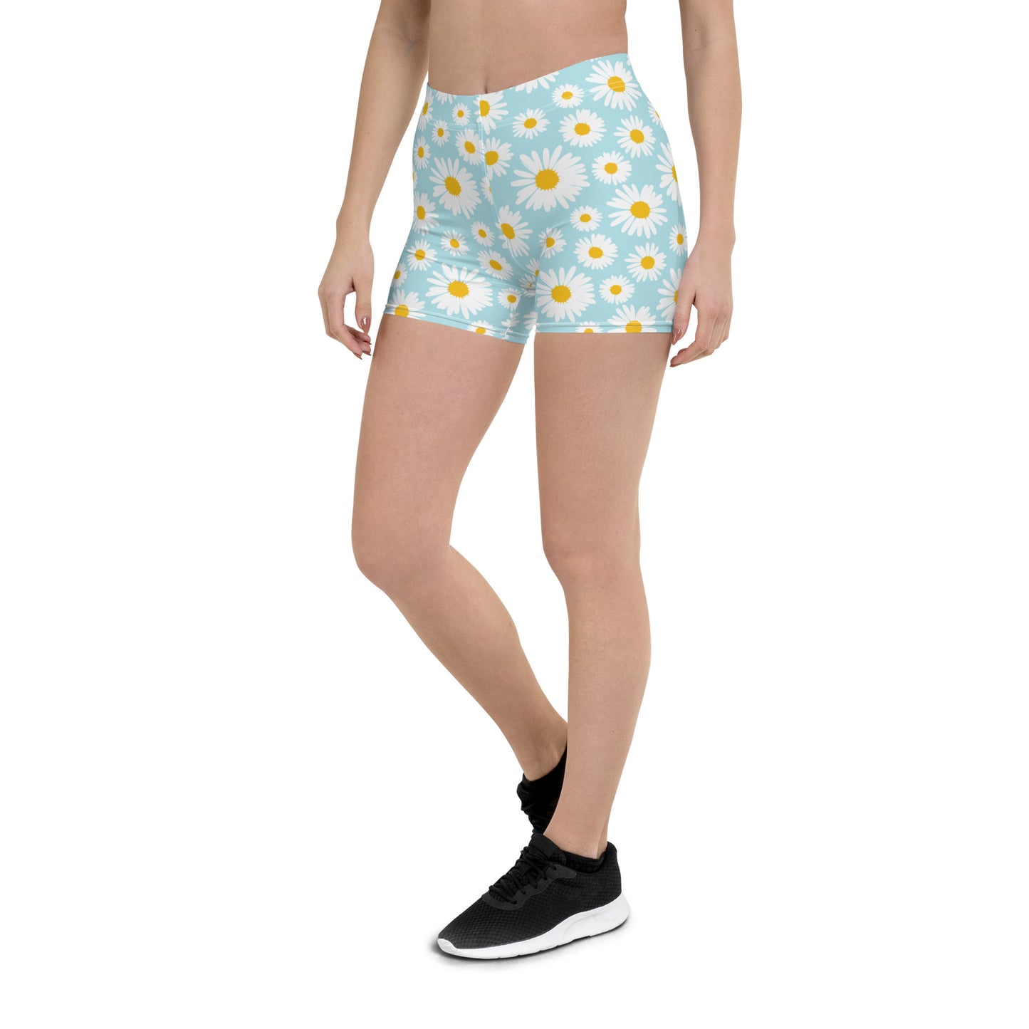 Blue Flora Mid-Rise Shorts