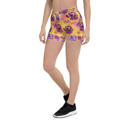 Floral Fantasy Multicolored Mid-Rise Shorts