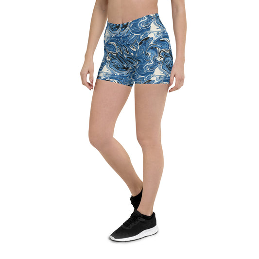 Sapphire Marble Mid-Rise Shorts