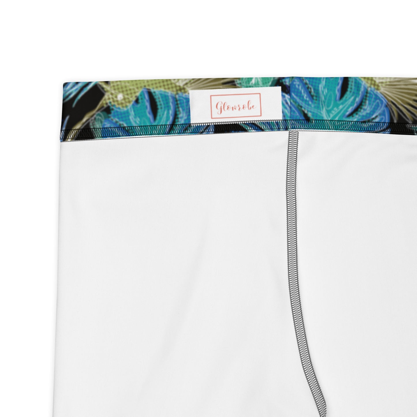 Blue Leaf Eclipse Mid-Rise Shorts