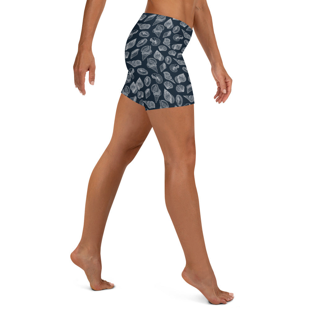 Midnight Seashell Mid-Rise Shorts