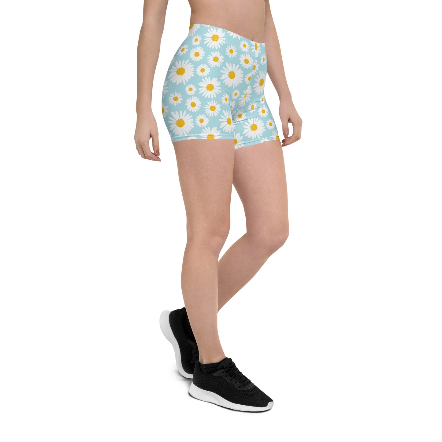 Blue Flora Mid-Rise Shorts