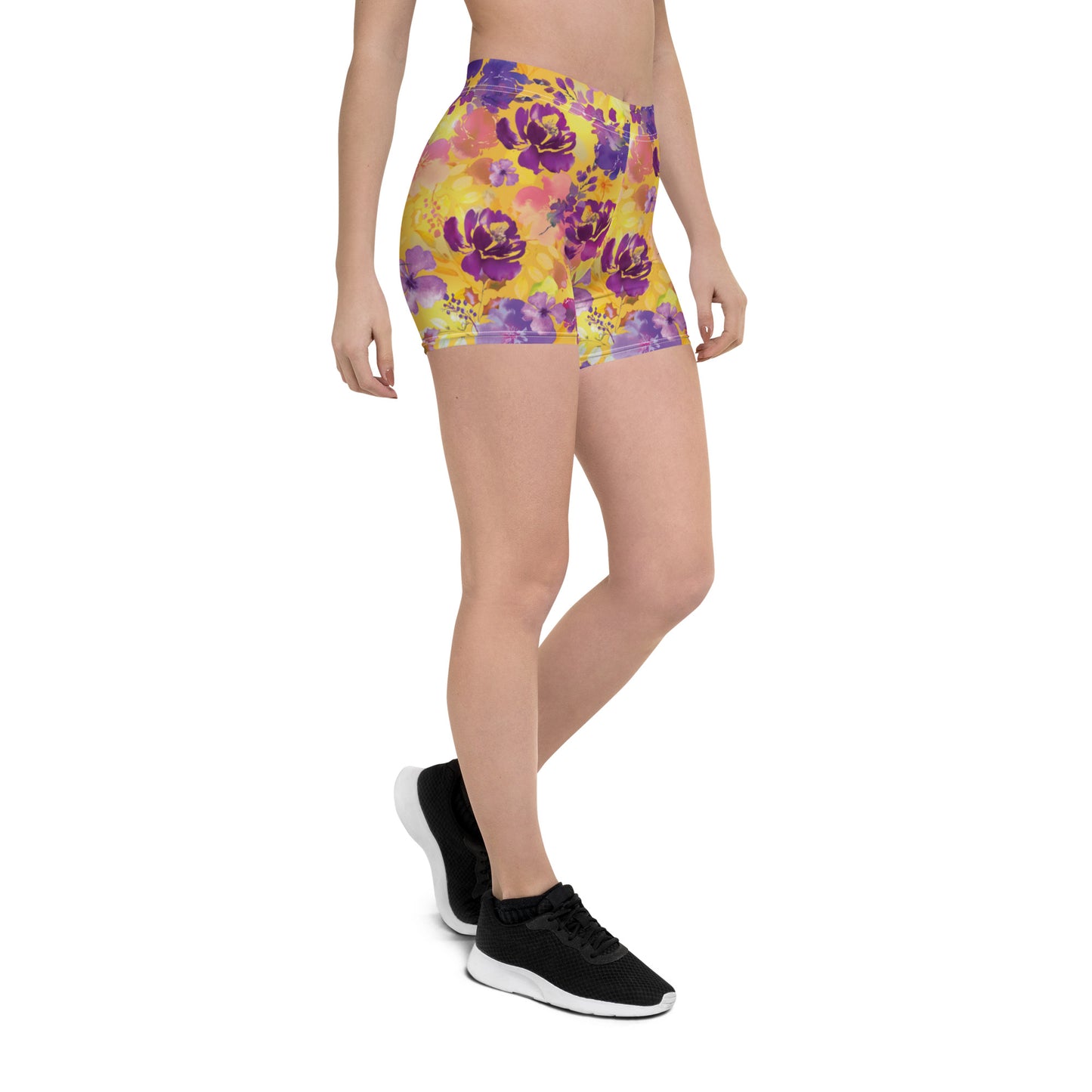 Floral Fantasy Multicolored Mid-Rise Shorts