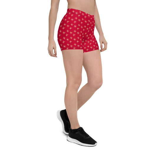 Crimson Cosmos Mid-Rise Shorts