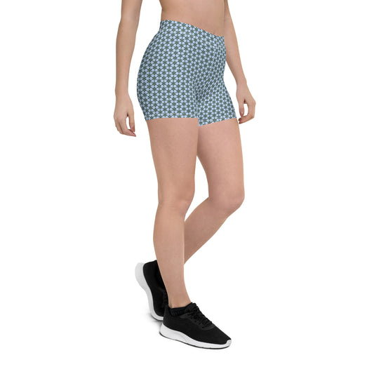 Azure Bloom Mid-Rise Shorts