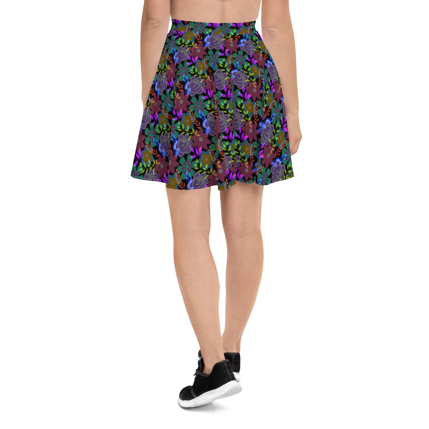 Multicolored Floral Skater Skirt