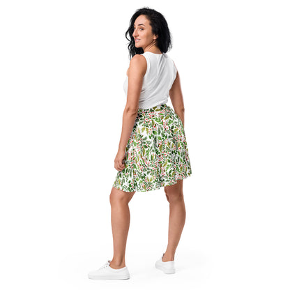 Holly Patterned Skater Skirt