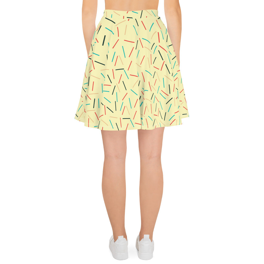 Cute Sprinkles Pattern Skater Skirt