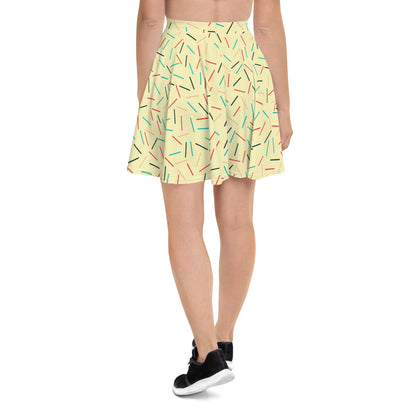 Cute Sprinkles Pattern Skater Skirt