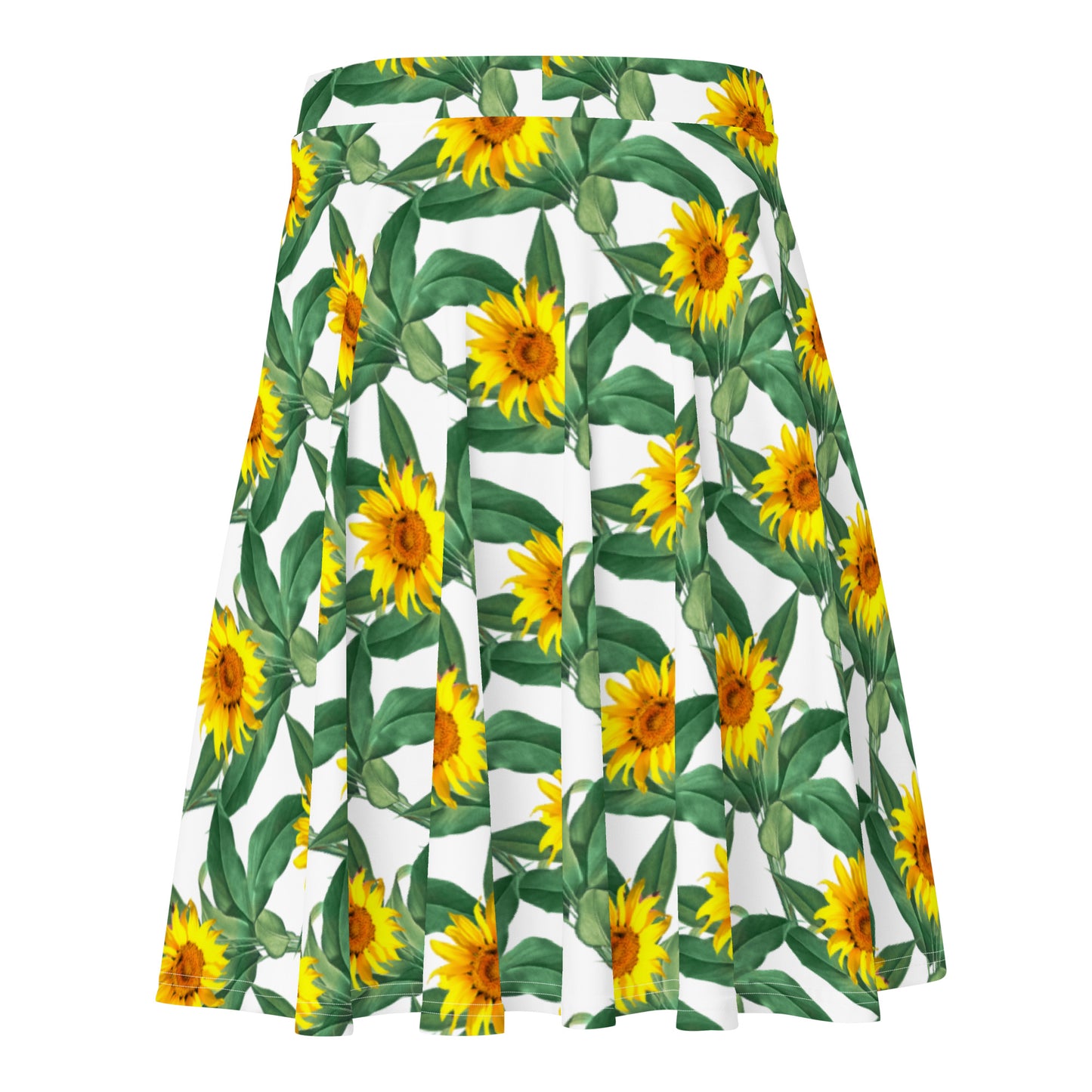 Sunflower Blooming Pattern Skater Skirt