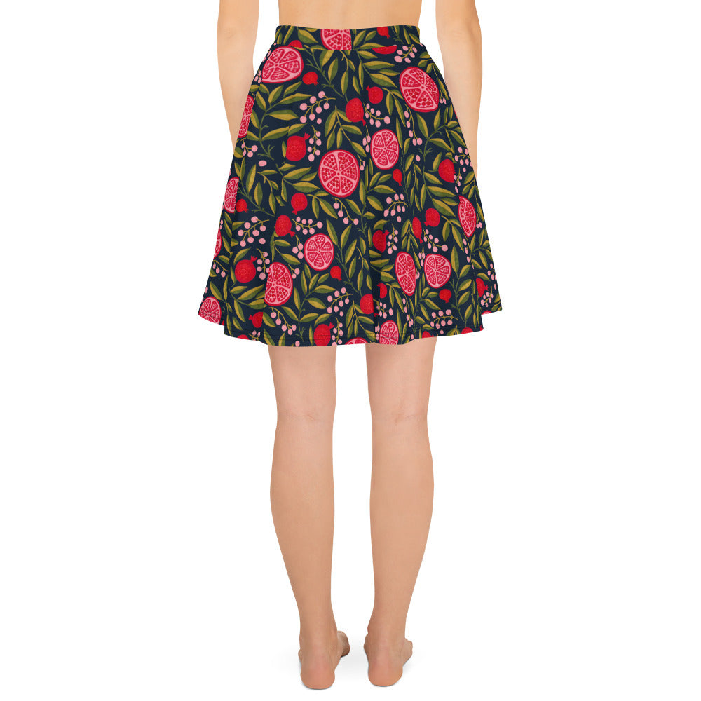 Leafy Mix Pattern Skater Skirt