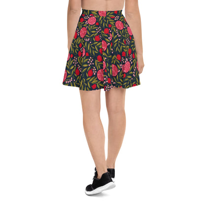 Leafy Mix Pattern Skater Skirt