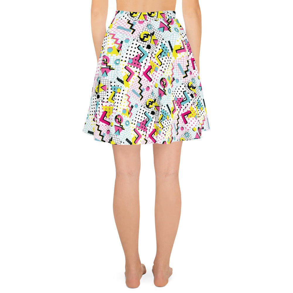 Lovely Scattered Patterned Skater Skirt