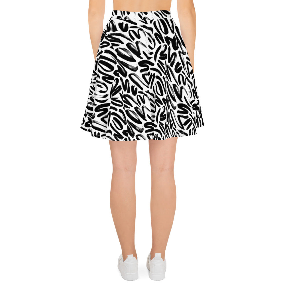 Lovely Black & White Skater Skirt