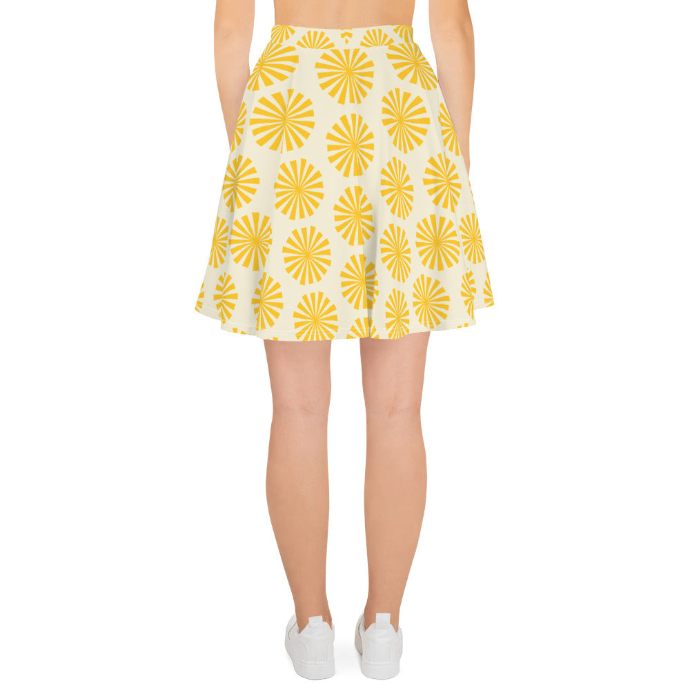 Yellow & White Skater Skirt