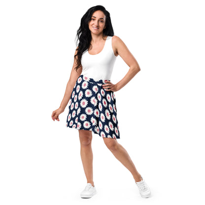 Sunflower Blue Print Skater Skirt