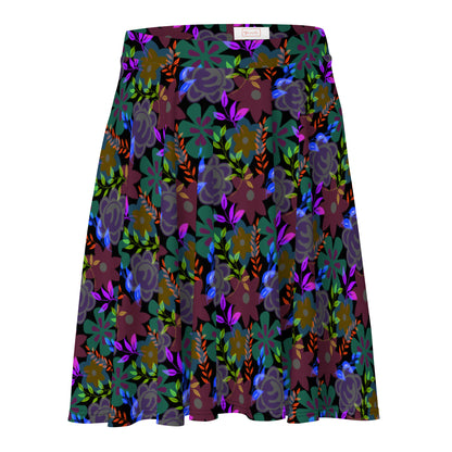 Multicolored Floral Skater Skirt