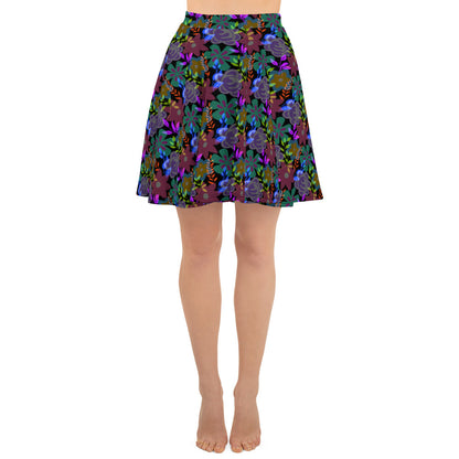 Multicolored Floral Skater Skirt