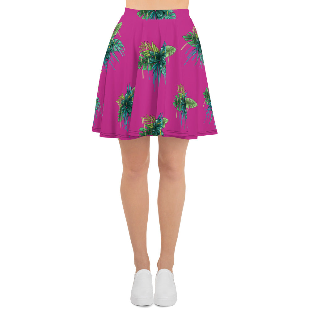 Floral Red Violet Skater Skirt