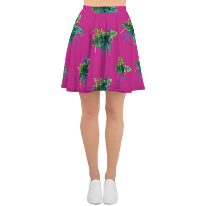 Floral Red Violet Skater Skirt