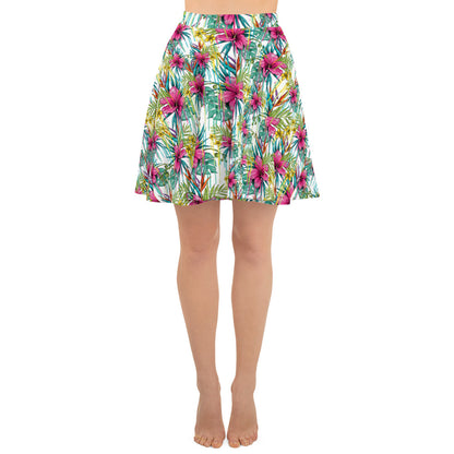 Pink Floral Fantasy Skater Skirt