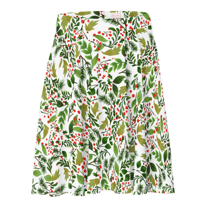 Holly Patterned Skater Skirt