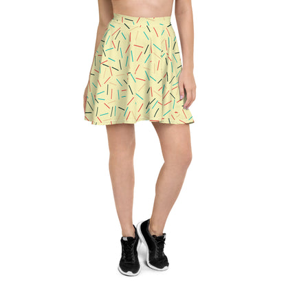 Cute Sprinkles Pattern Skater Skirt