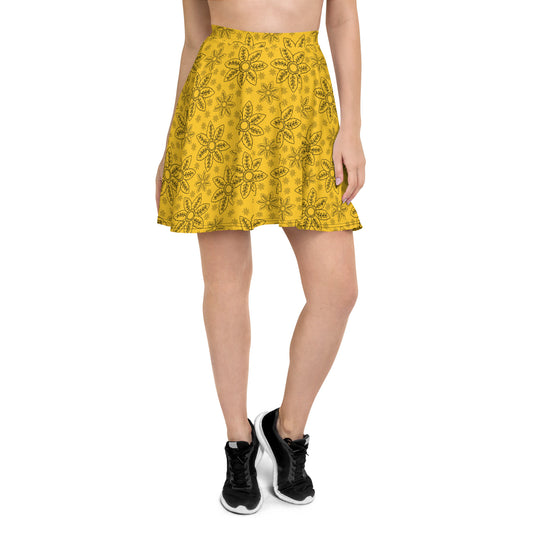 Yellow Floral Bliss Skater Skirt