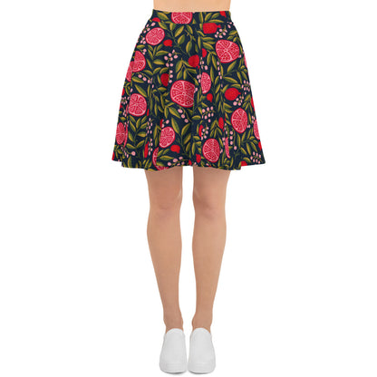 Leafy Mix Pattern Skater Skirt