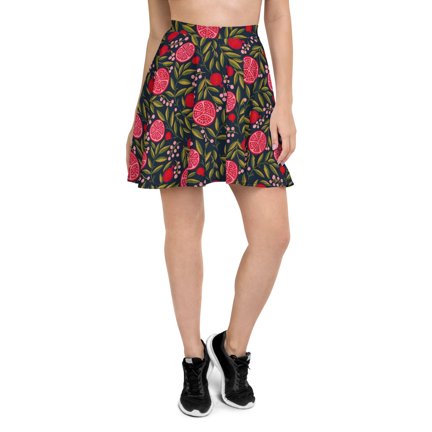 Leafy Mix Pattern Skater Skirt