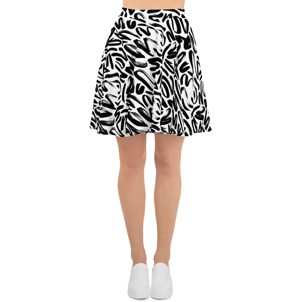 Lovely Black & White Skater Skirt