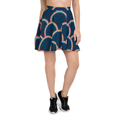 Playful Geometric Skater Skirt