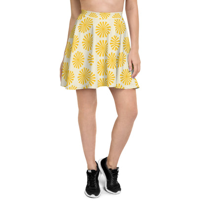 Yellow & White Skater Skirt