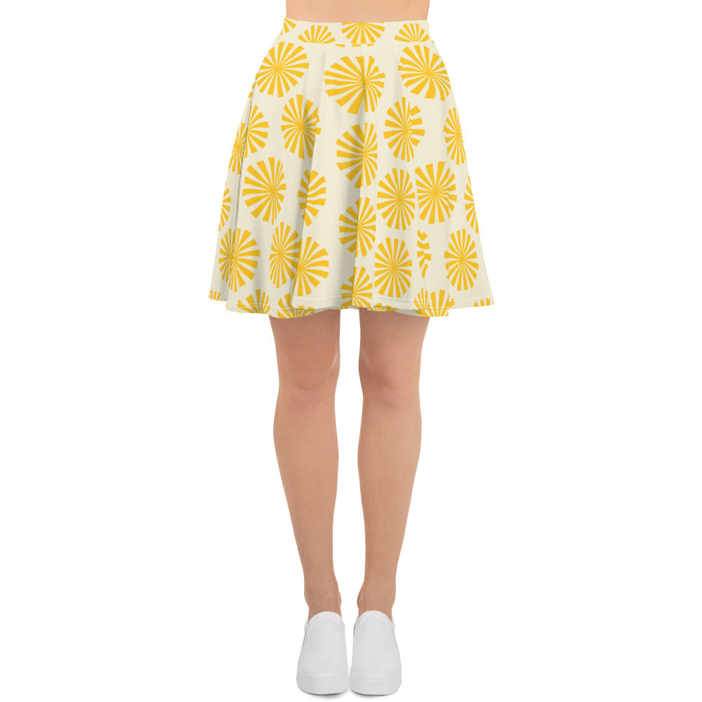 Yellow & White Skater Skirt