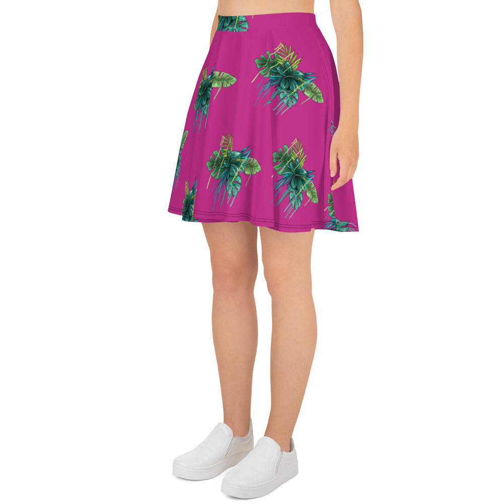 Floral Red Violet Skater Skirt