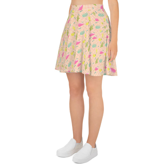 Ice-cream Pattern Skater Skirt