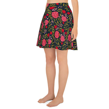 Leafy Mix Pattern Skater Skirt