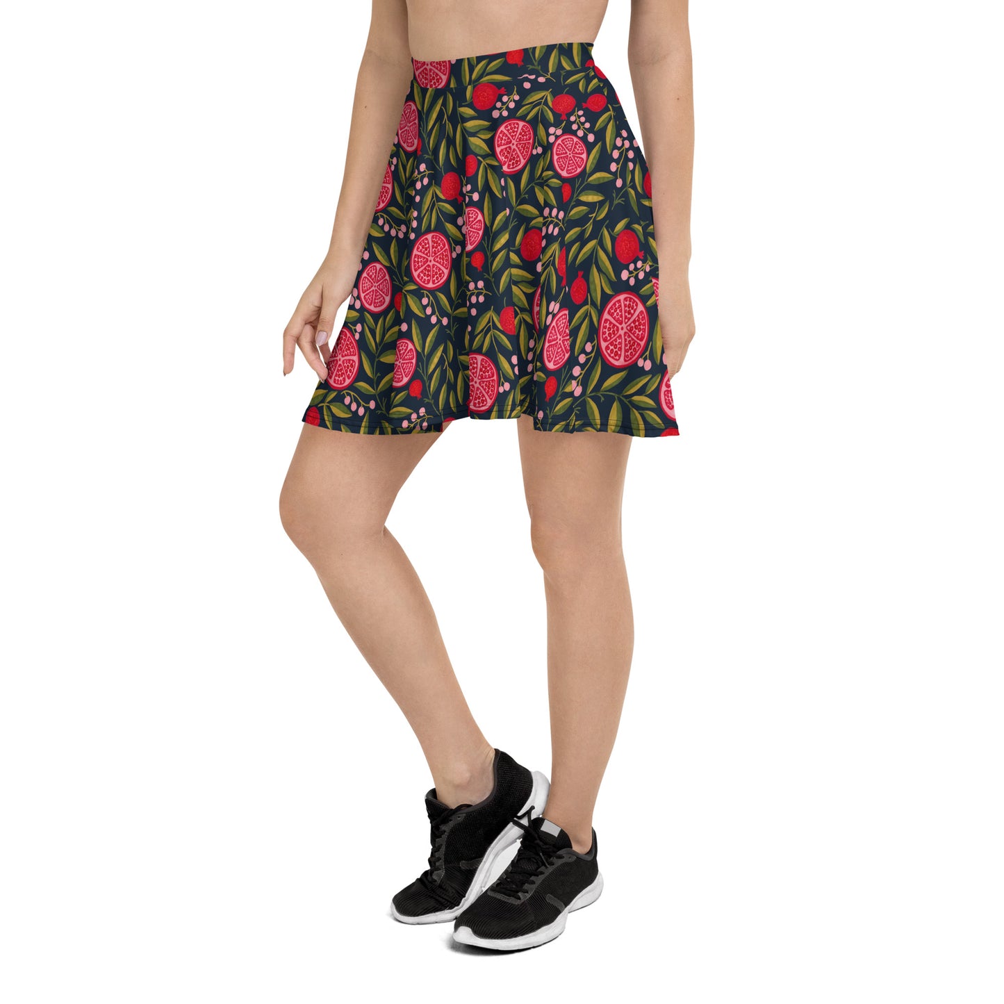 Leafy Mix Pattern Skater Skirt