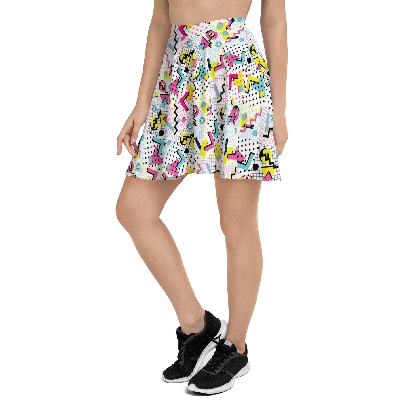 Lovely Scattered Patterned Skater Skirt