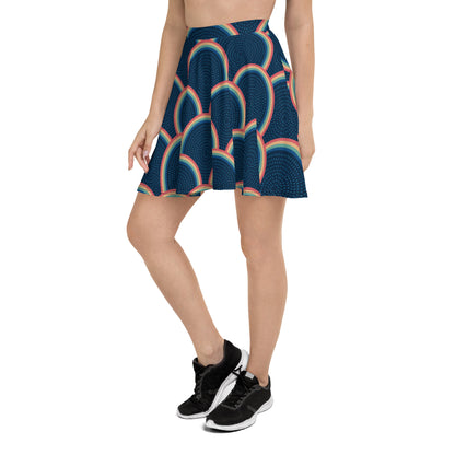 Playful Geometric Skater Skirt