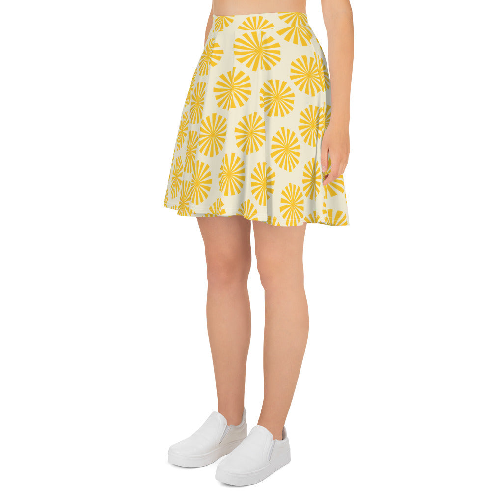 Yellow & White Skater Skirt