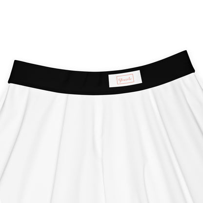 Elegant Cat Silhouette Skater Skirt