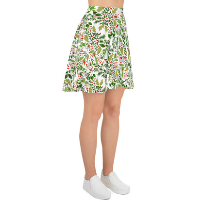 Holly Patterned Skater Skirt